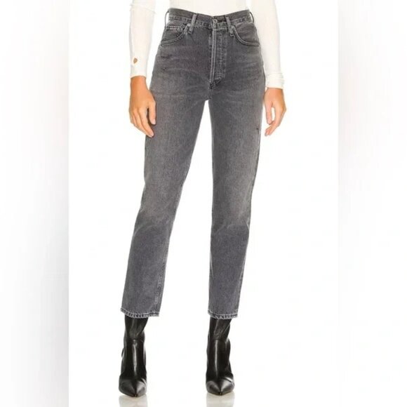 Citizens of Humanity Sabine High Rise Straight Jeans Black Coffee (Gray) - Picture 1 of 6